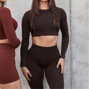 YoungLA Brown Long Sleeve Crop Top